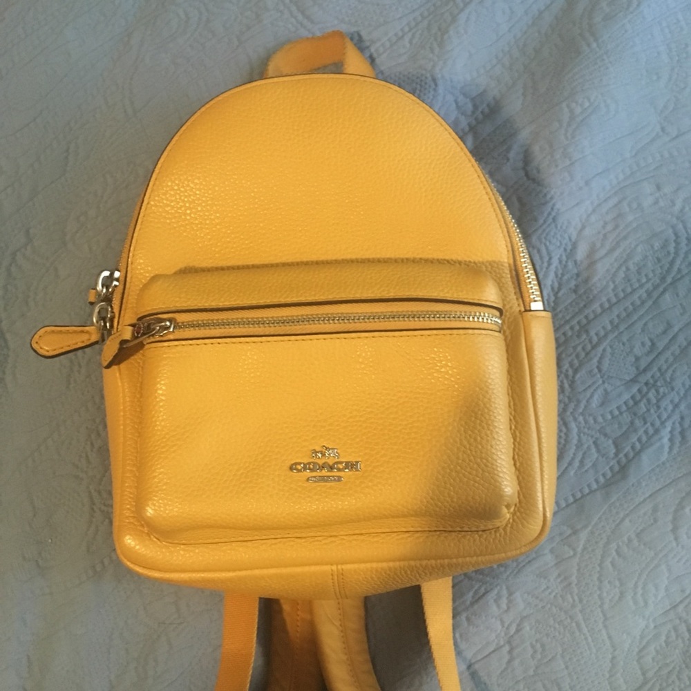 Coach MiniCharlie Pebble Mustard Backpack
